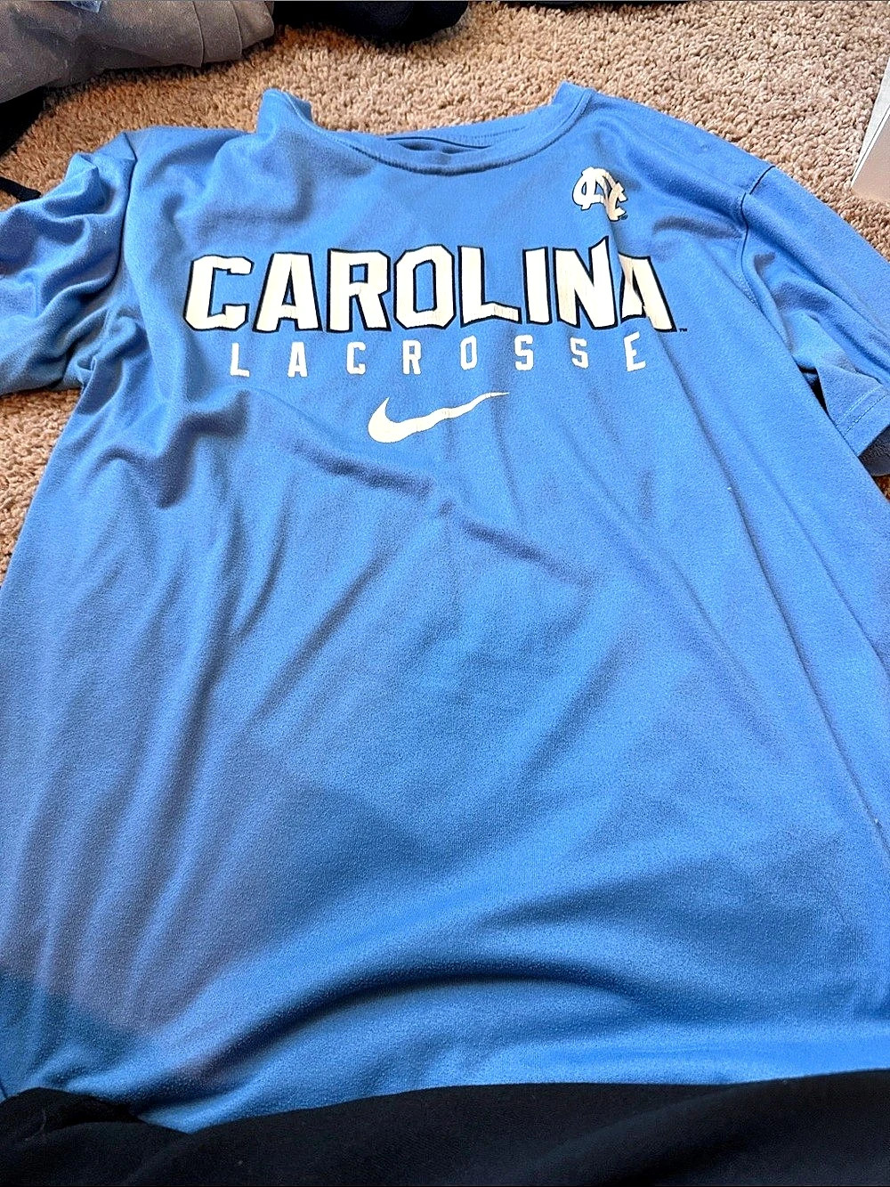 Nike The Nike Tee Dri-FIT Carolina Lacrosse Blue Size Large Like New